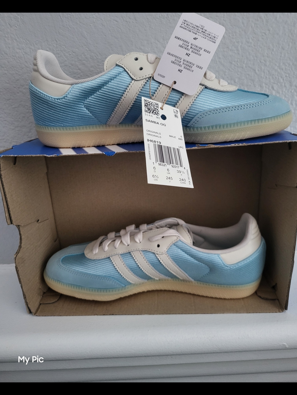 Adidas Men Samba OG Light Blue & Cream Sneakers